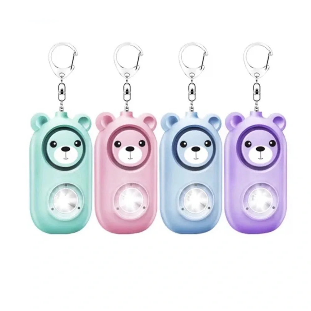 Personal Alarm Flashlight 130dB Rechargeable Looks Like Ordinary Bag Charm
